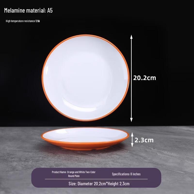 Commercial Melamine Round Dinner Plate Set