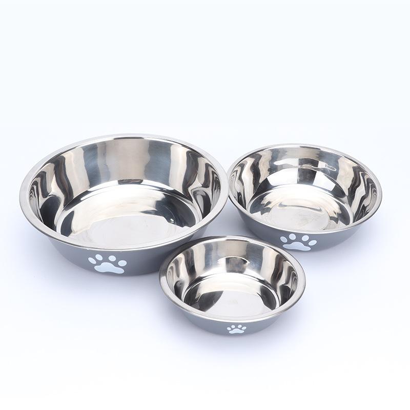 1Pcs Pet Dog Food Bowl Rice Bowl Stainless Steel Dog Bowl Dog Bowl Drinking Water Bowl Anti-tip Large Dog Cat Bowl Water Bowl