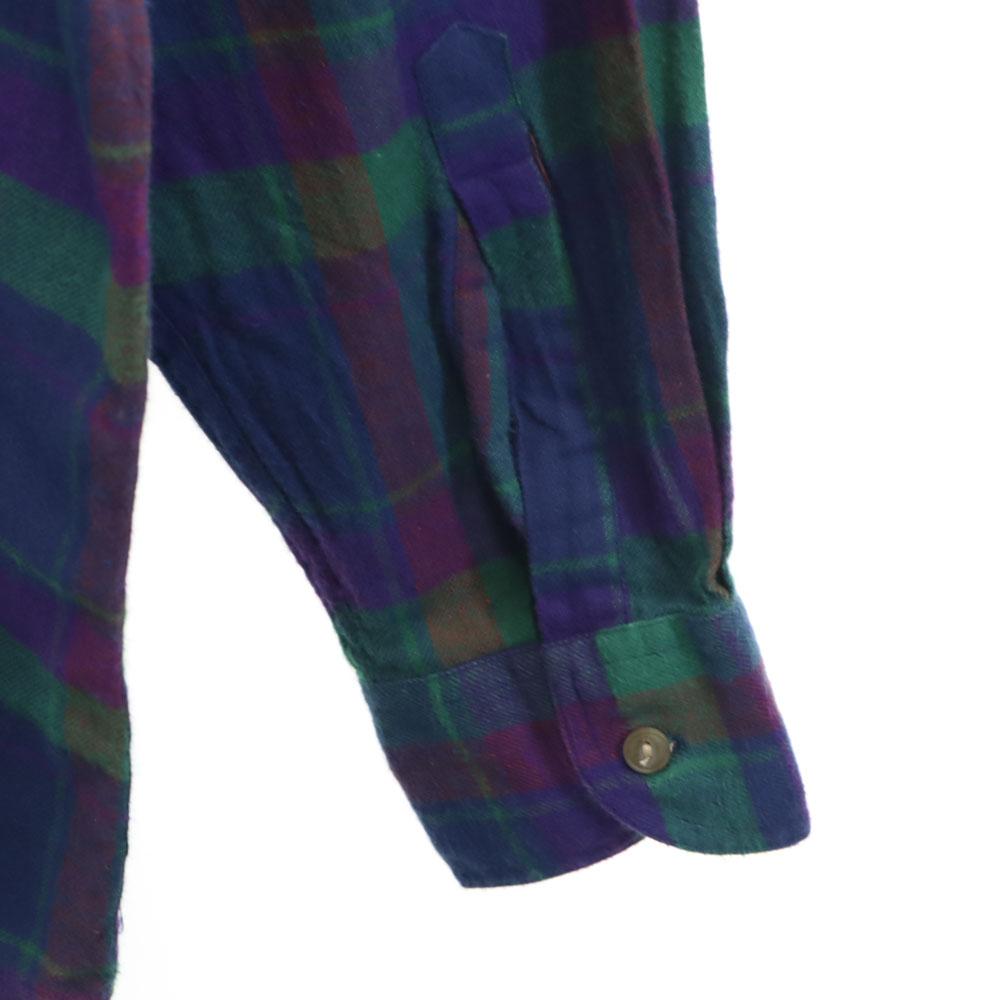 CHAPS RALPH LAUREN 80s vintage Check Pattern Long sleeve flannel Button down shirt Men's Used