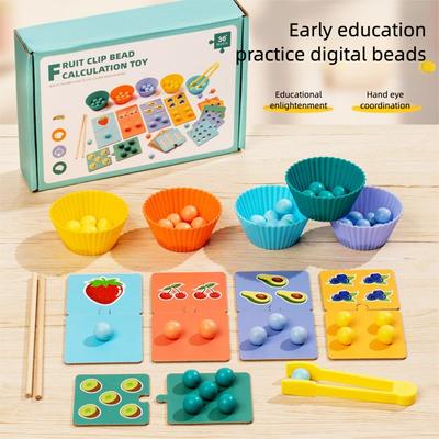 Kinder-Perlenclip-Spielzeug, Hand-Auge-Koordination Feinmotorik-Training, Farb- und Zahlenerkennung, Erleuchtungs-Lehrmittel