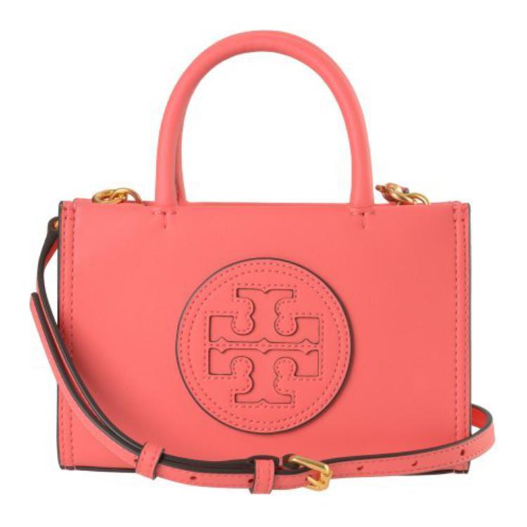 

Tory Burch Ella Bio Magnetic Snap Adjustable Detachable Shoulder Strap Tote Bag Shopping Bag Crossbody Handbag Mini Women tote Coral-Pink 145613-653 Basic Set (Bag+Dust Bag)