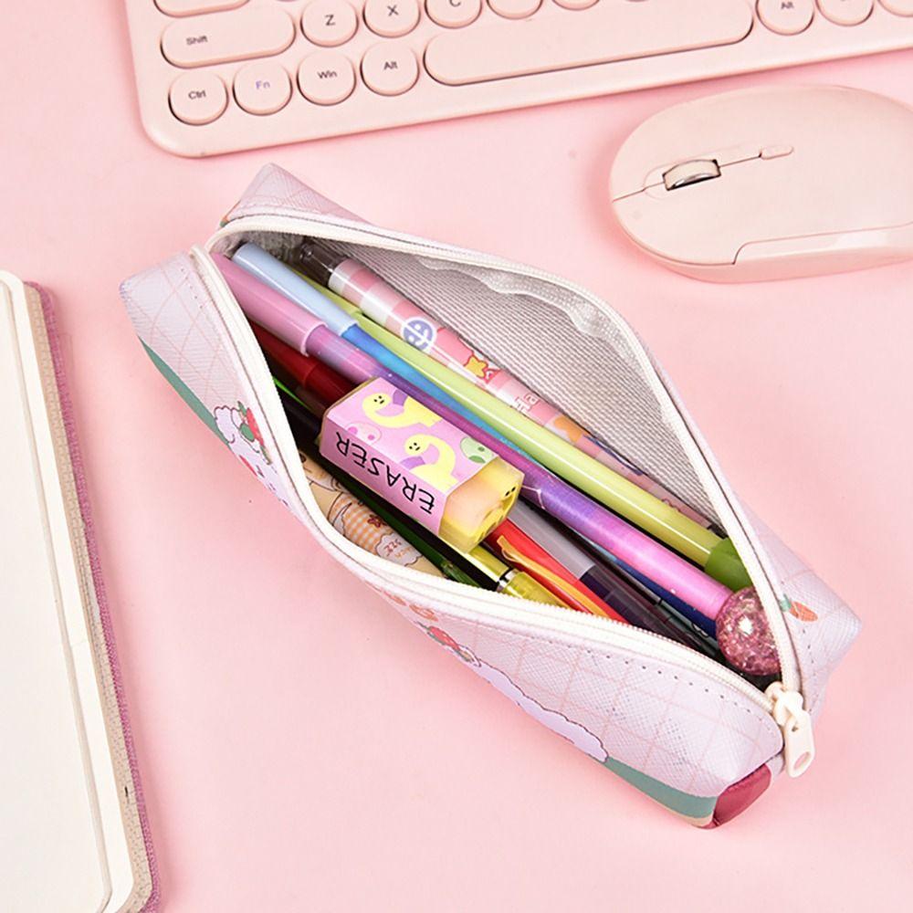 PU Leather Pencil Case Waterproof Storage Bag Cute Cartoon Pencil Box  Students