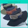 Color Blocked Hat Nylon Wide Brim Fisherman Sunscreen Hat For Casual Summer Wear