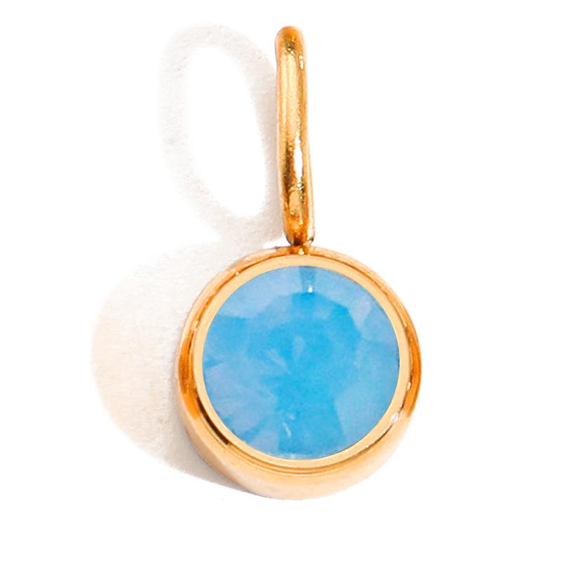 Twelve-Month Birthstone Pendant: 8mm Stainless Steel DIY Charms
