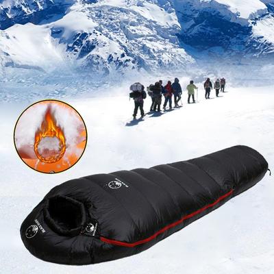 Bardzo ciepły biały puch gęsi wypełniony dorosły śpiwór w stylu mumii odpowiedni na zimę termiczną 4 rodzaje grubości Camping Travel
