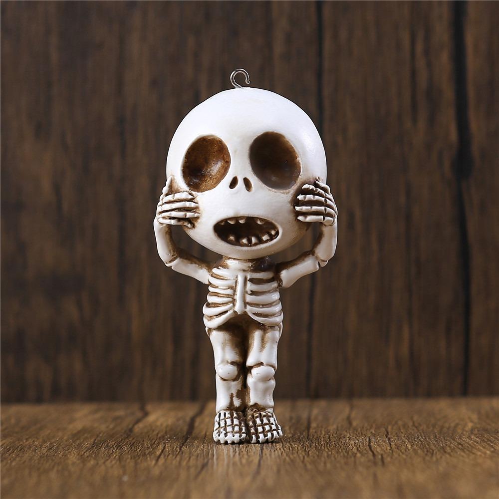 Unique Resin Skull Ornament Hangable Resin Sculpture Home Decor Little Ghost Ornament Home