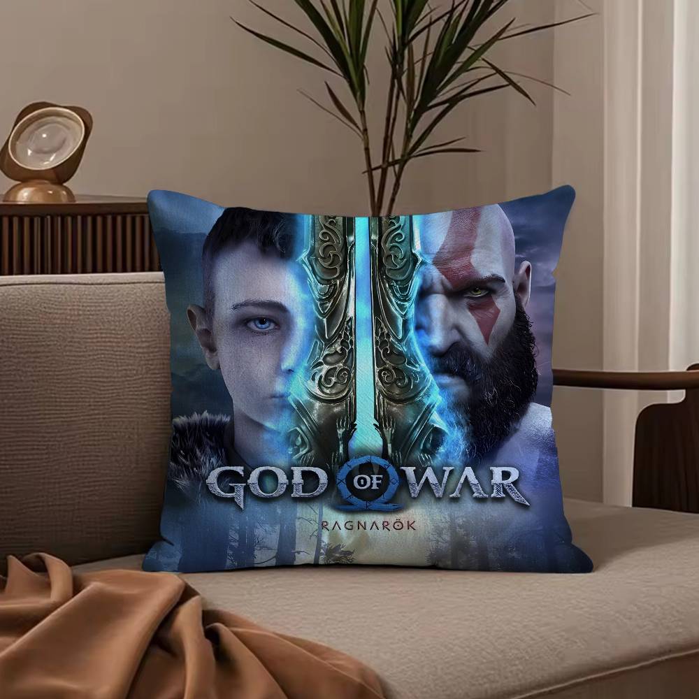 Anime G-God of W-War Ragnarok Pillow Case Anti-dustmite Pillowcase Invisible zipper silky short plush Sofa cushion cover