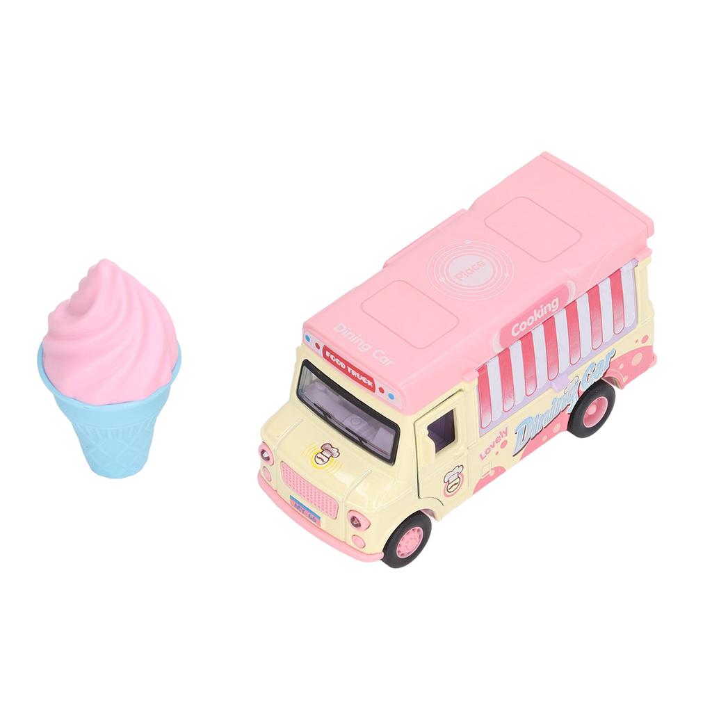 1:36 Magnetische Induktionslegierung Druckguss Food Truck Kind Licht Musik Legierung Rückziehbar Auto Rollenspiel