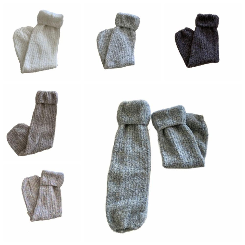 Y2K Winter Leg Warmers Foot Cover Knit Long Stockings Harajuku Plush Leg Socks Spicy Girls
