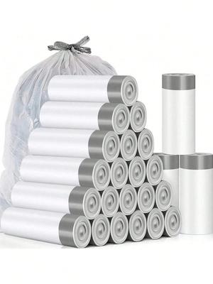 75pcs/Pack Drawstring Trash Bags, Suitable For Kitchen, Office, 4 Gallon Trash Cans, (Also Available In 75pcs/1 Roll Trial Pack),Kitchen,Bathroom,Home