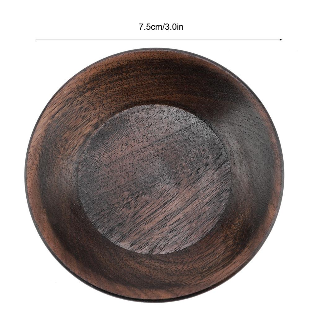 Wood Raw Fruit Dish Shallow Raised Edge Serving Saucer Lightweight Dessert Plate Family Party 7.5cm
