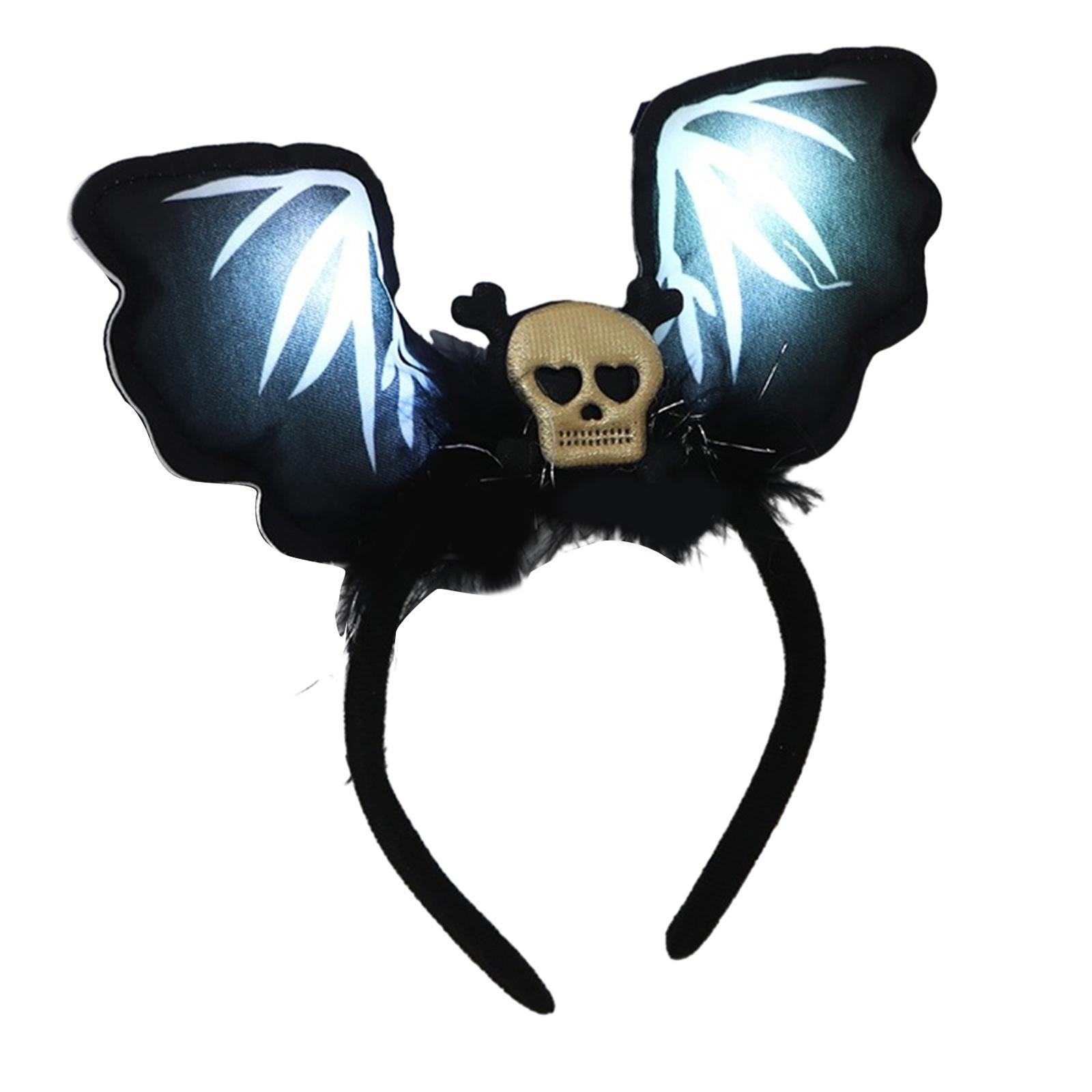 

Светящийся ободок с крыльями летучей мыши, костюм, аксессуары для косплея, головной убор дьявола с черепом, одежда для косплея, подарок для подростков золотой