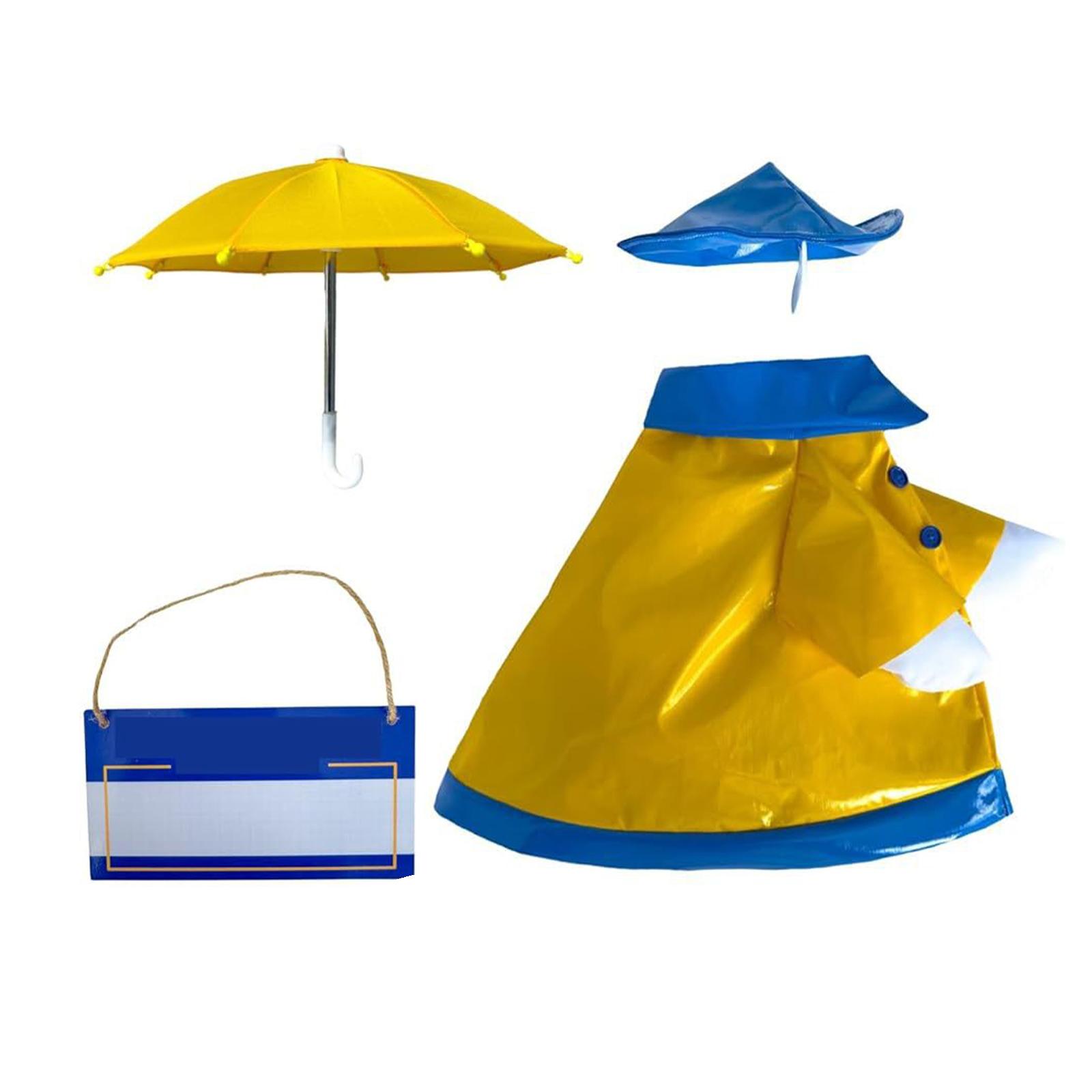

Outfits For 23 Inch Statue, Raincoat And Personalized Name Sign- Dress Up Your 23in Plastic Or Concrete Statue one size