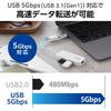 ELECOM USB Hub USBHUB 5Gbps Type-C Conversion Adapter Included Cable Fixed 3 Ports White U3H-CAK3005BWH
