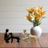 Man and Dog Statue Lover Friendship Figurine Minimalist Craft Collection Sculpture Ornament for