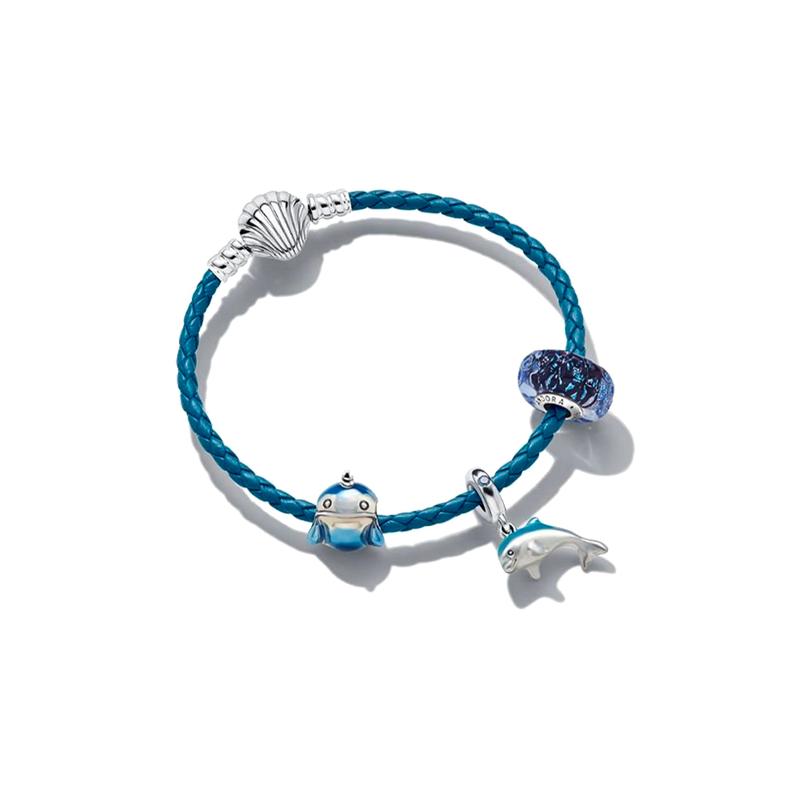 Pandora Fantasy Ocean Set Universal 925 Silver Bracelet Women s ZT0685 синий