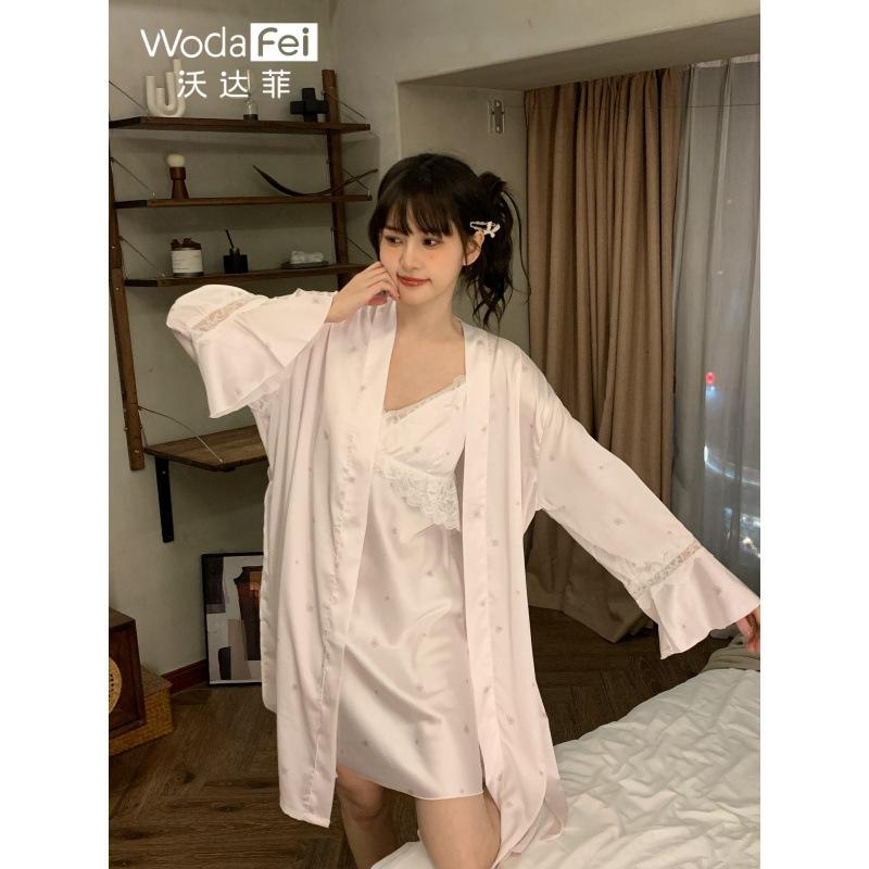 Lace sexy camisole shorts, satin set, pure and alluring style, with bra pads, ice silk slip dress, spring/summer new pajamas for women