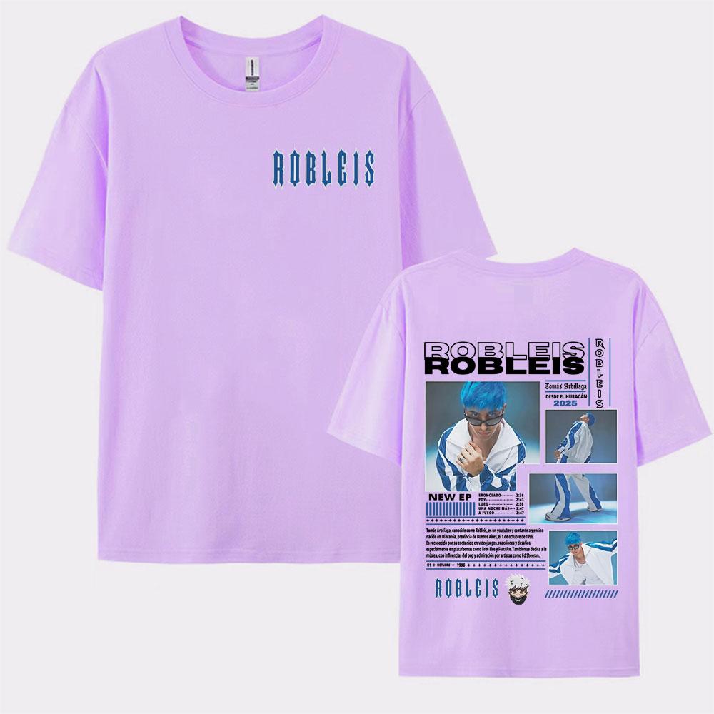 Rapper Robleis Album Tour 2025 Cover Tee Shirt Men Women Summer Harajuku High Street Oversized Tshirt Pop Music Cotton T Shirts