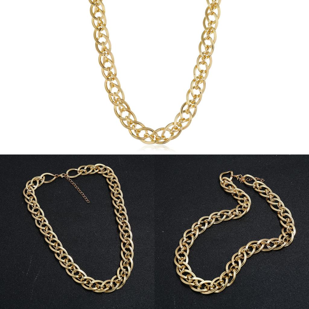 Metallic Geometric Necklace With Gold Finish Unisex Fashion Accessory For Wedding Or Casual Wear