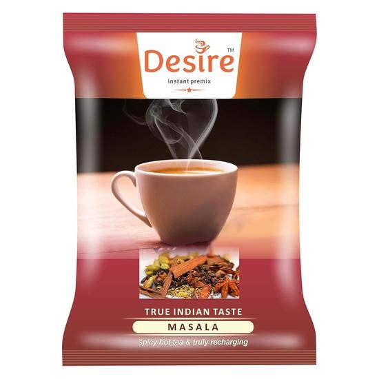 Desire Masala Tea Instant Premix, 1KG, for Both Manual and Vending Machines, Instant Tea Mix, Cardamom Flavor, Refreshing Taste 1KG