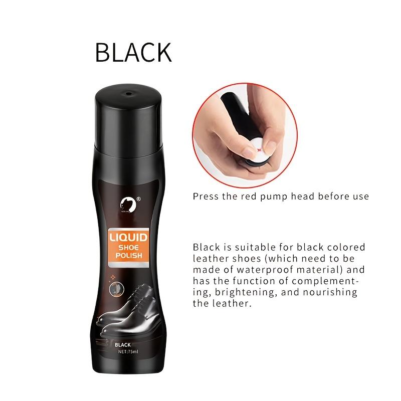 

1pcs Liquid Shoe Polish with Brush Head,Available in Three Colors Neutral Brown Black Leather Care Cleaning Liquid Shoe Polish чорний