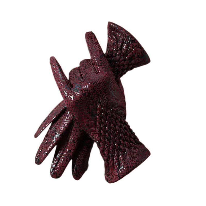 Snake Pattern Fashion Personality Winter Keep Warm Women's Gloves Touch Screen Windproof Light Waterproof Elasticity