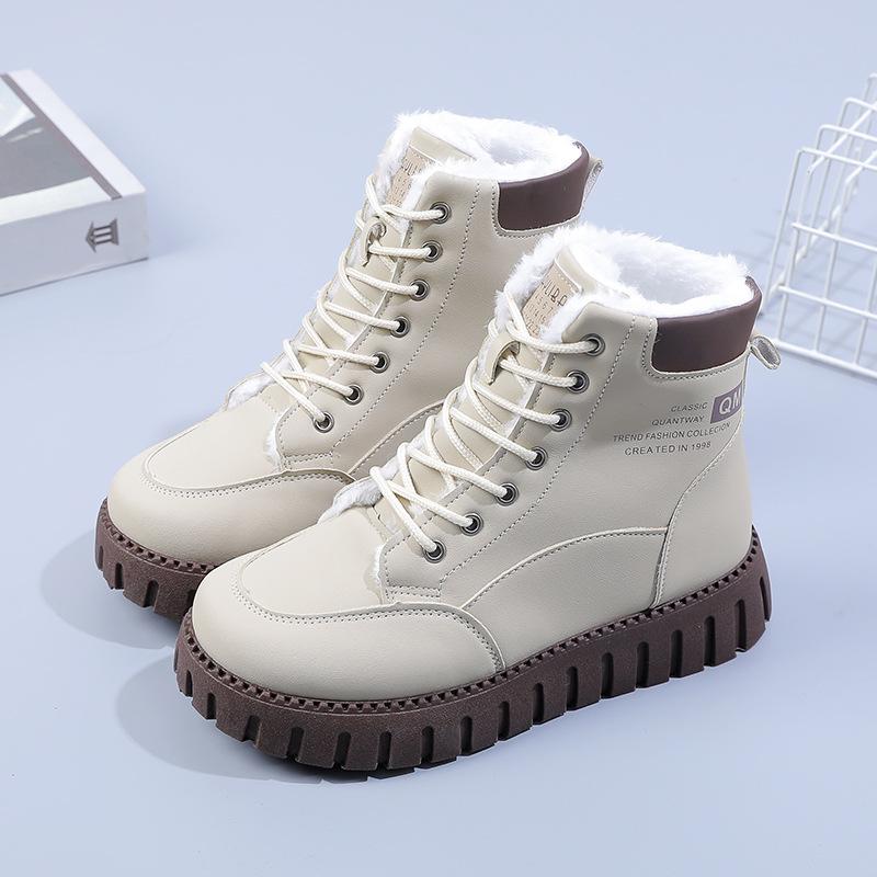 Thick-fur-lined High-top Boots, Cotton Shoes, Thick-soled Short Boots, Snow Boots for Women