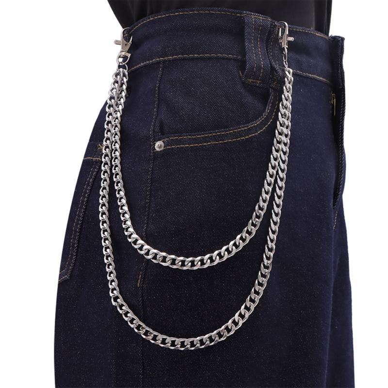 Waist Chain for Men Women Boy Girls Punk Wallet Keychain Belt Metal Jeans Pants Chain with Secure Clasp Accessories
