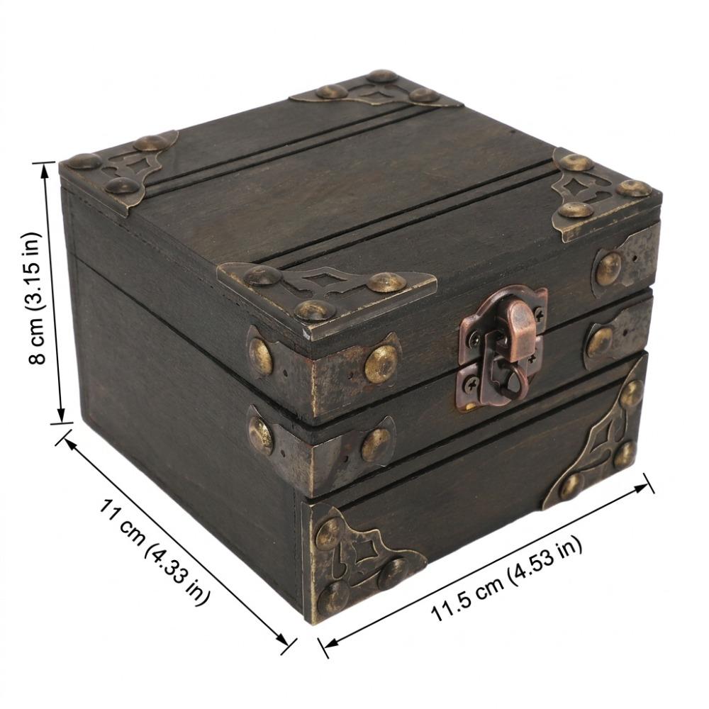 Wood Large Jewelry Box Alloy Antique Jewelry Box Trinket Storage Box  Jewelry Storage