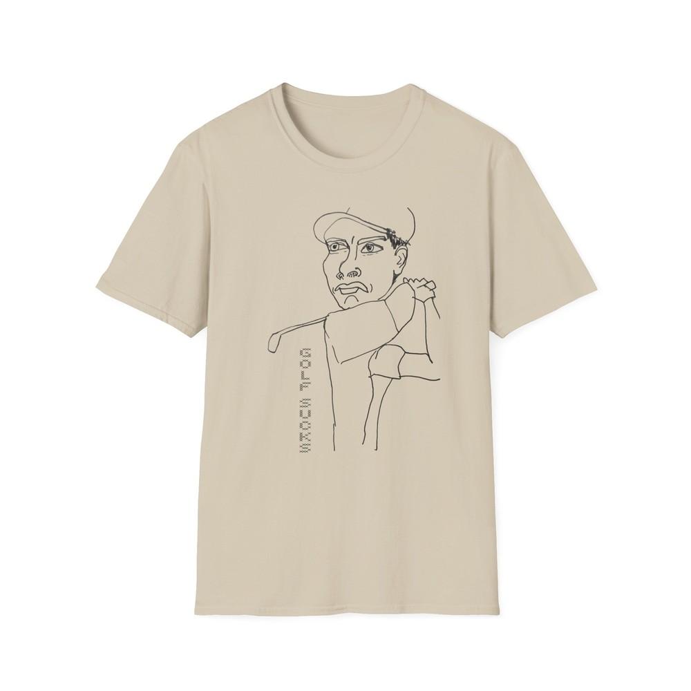 

original drawing golfing man golf sucks maybe it does maybe it doesn t tshirt S