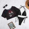 Rétro Américain Coton Court Hot Girl Bikini Femme Imprimé T-shirt Manches Courtes