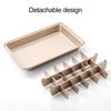 Brownie Pan with Removable Dividers Rectangle Food Grade Stainless Steel Chocolate Cake Muffin Non-stick Baking Tray Sheet