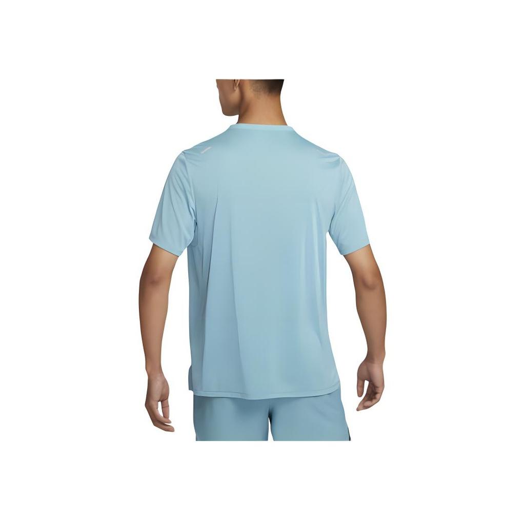 Nike Dri-FIT Rise 365 Logo Print Round Neck Pullover Quick-Dry Breathable Short Sleeve T-Shirt Men Tops Denim-Blue CZ9185464