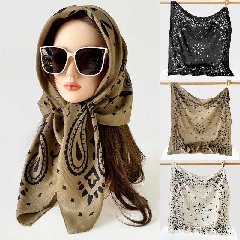 Fashion Paisley Women Head Scarf Printed Soft Female Shawl Wrap Luxury Feel Versatile Stylish Silk Scarves Summer Accessories