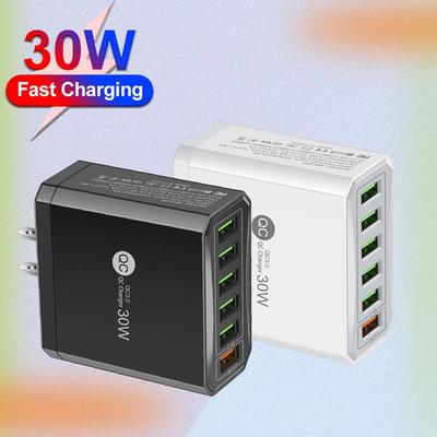 Caricabatterie Rapido Multi-Porta da 30W QC3.0 con Spine EU, US, UK e Corea