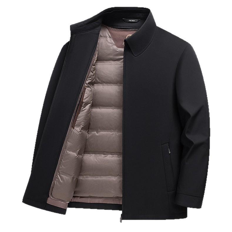 Men's Business Casual Down Jacket with Lapel - Warm Autumn/Winter Coat