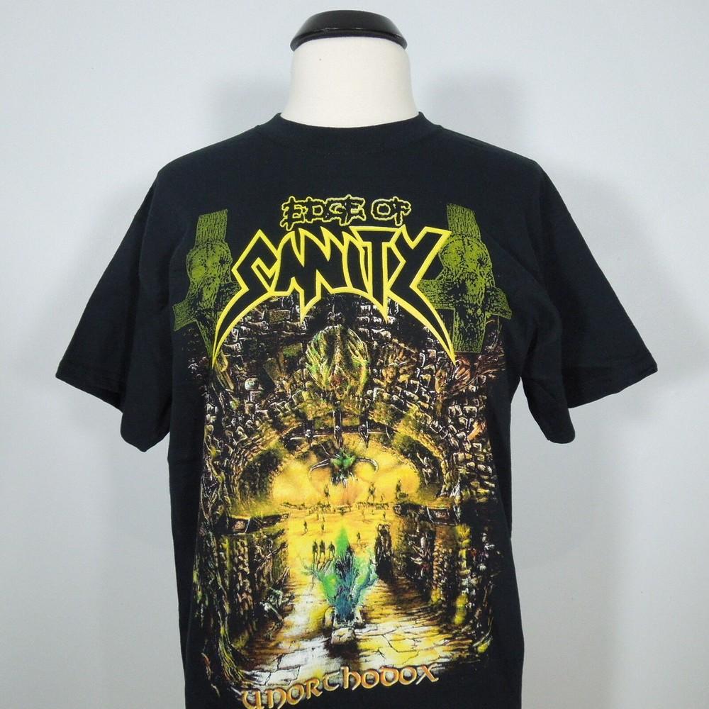 EDGE OF SANITY Unorthodox S SMALL Black T-Shirt Band Logo Unisex T-Shirt L