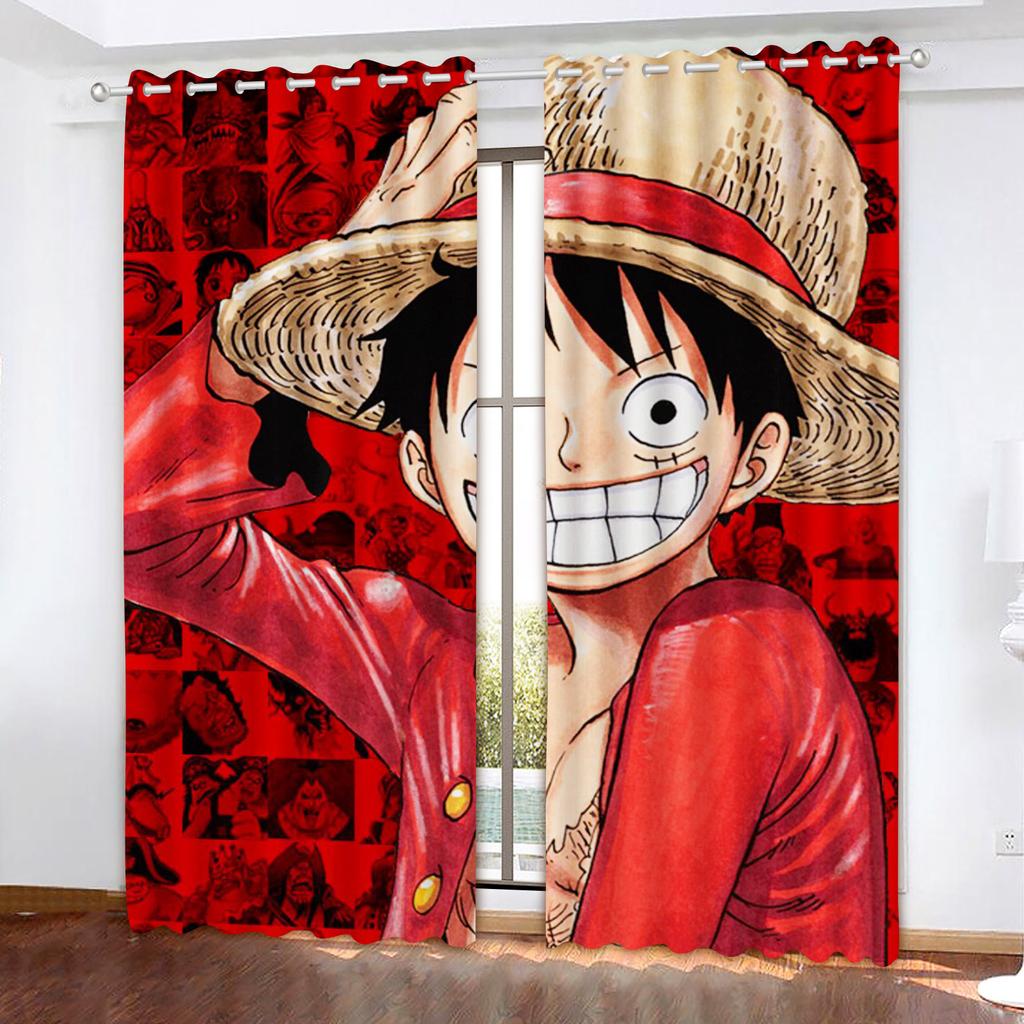 Rideau occultant Monkey D Luffy, One Piece, Polyester, Animé, Convient pour Chambre à coucher, Enfants, Adulte, Décoration de pièce, Cadeaux