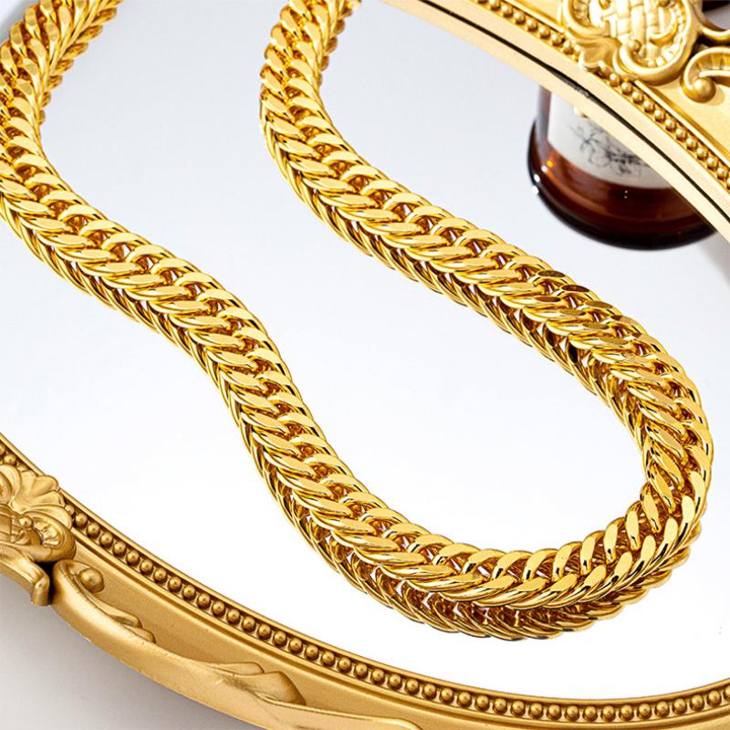 Vietnamese Sand Gold Necklace Imitation Gold Trend Interlocking Chain Luxury Domineering Gift Jewelry