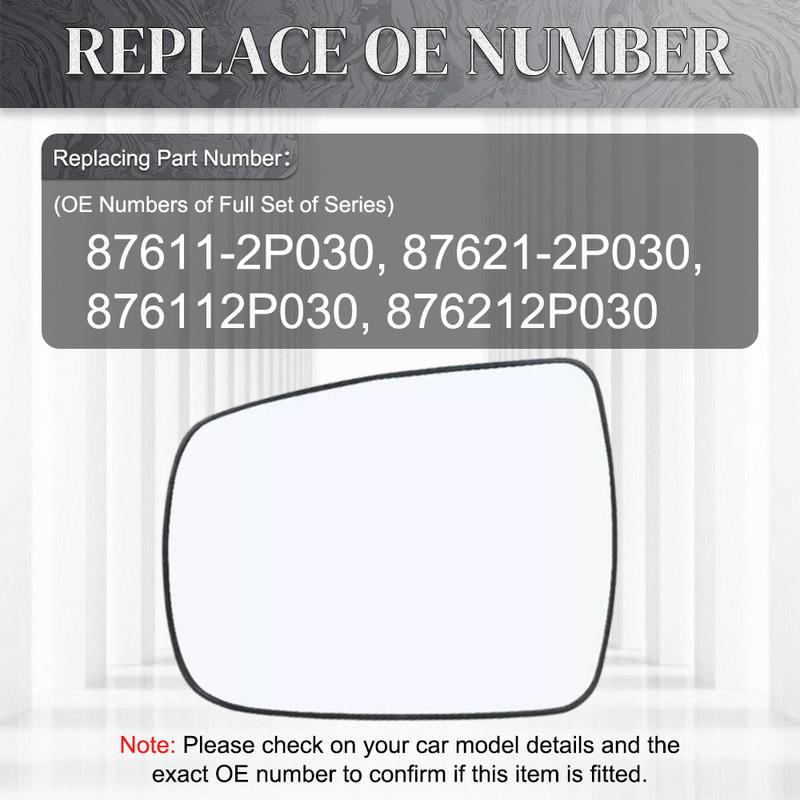 For Kia Sorento 2.4L 3.5L 2009 2010 2011 2012 2013 2014 Heated Side Mirror Glass Door Wing Rearview Mirror Left/Right 876112P030