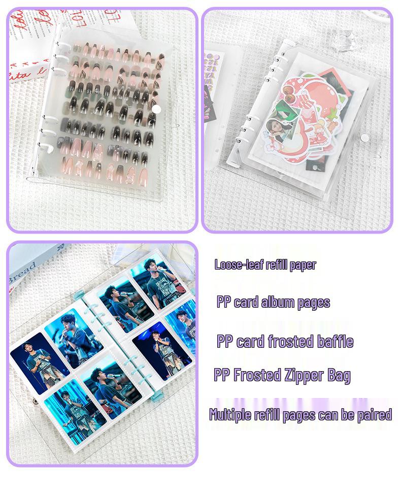 PVC Transparent 6-Hole A5/A6 Planner & Photo Album with Snap Button