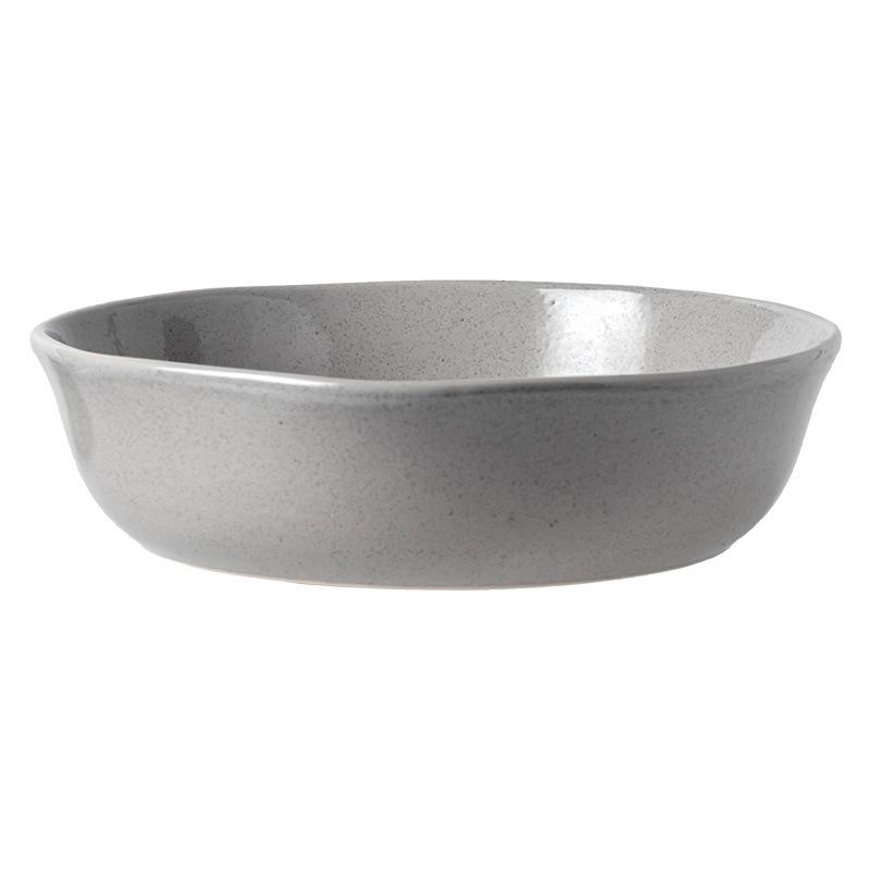 Solid Color Irregular Large Bowl Ceramic Special-Shaped Bowl Household Tableware Retro Vegetable Bowl Soup Bowl Creative Western Food Bowl Salad Bowl