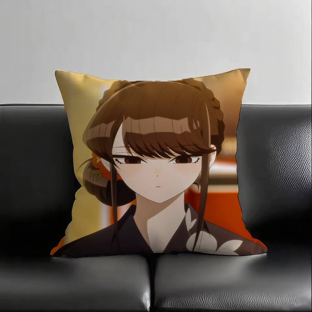 1pc Anime Character Komi Shouko Pillow Case Fashion Square Pillowcase Bedroom Sofa Room Ins Decoration Leisure