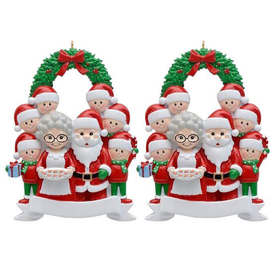 Christmas Pendant Santa Claus Family Hanging Pendant Classic Colors Family Theme Festive Atmosphere Decor