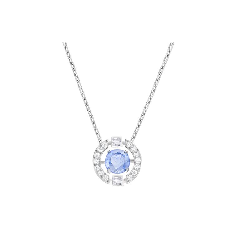 Swarovski Sparkling Heartbeat Crystal Necklace Women necklace Blue 5279425 Box (Random Color)
