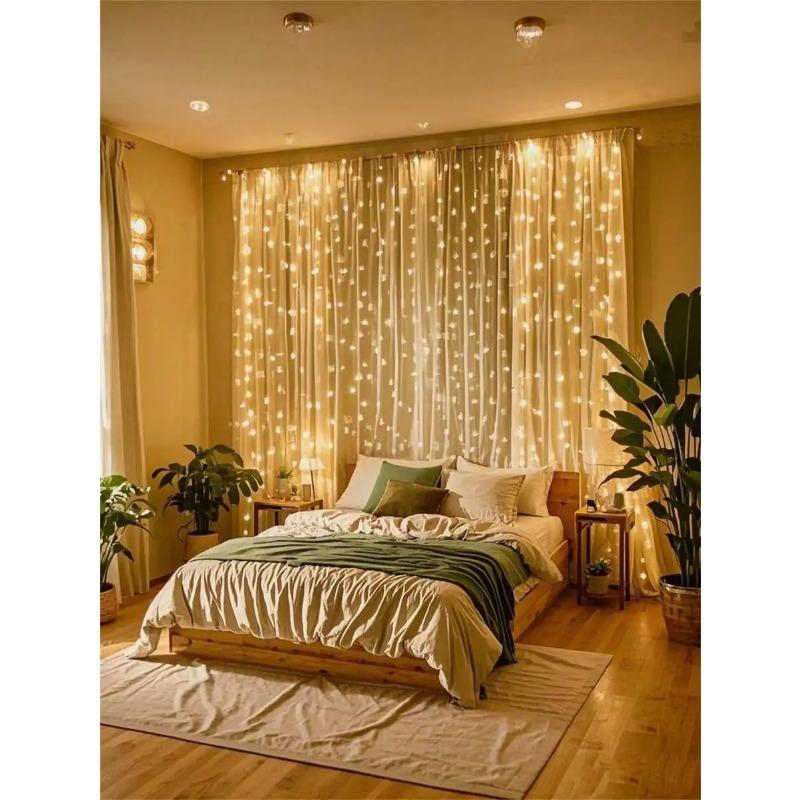 3*3m LED Curtain Lights USB Powered 8 Mode Remote Control Fairy String,Decoration Lights For Garland Wedding Home Bedroom