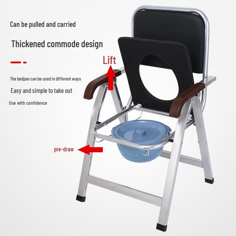 Foldable Portable Commode for Elderly, Disabled & Pregnant Women
