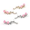 Vintage Rose Flower Cuff Earrings Trendy Rose Flower Climber Crawler Earrings Sparkly Metal Leaf Ear Cuff for Women Girl