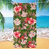 1pc Tropical Plant Flower Beach Towel, Quick Drying Absorbent Swimming Towel, Suitable for Sports, Camping, Yoga, Swimming