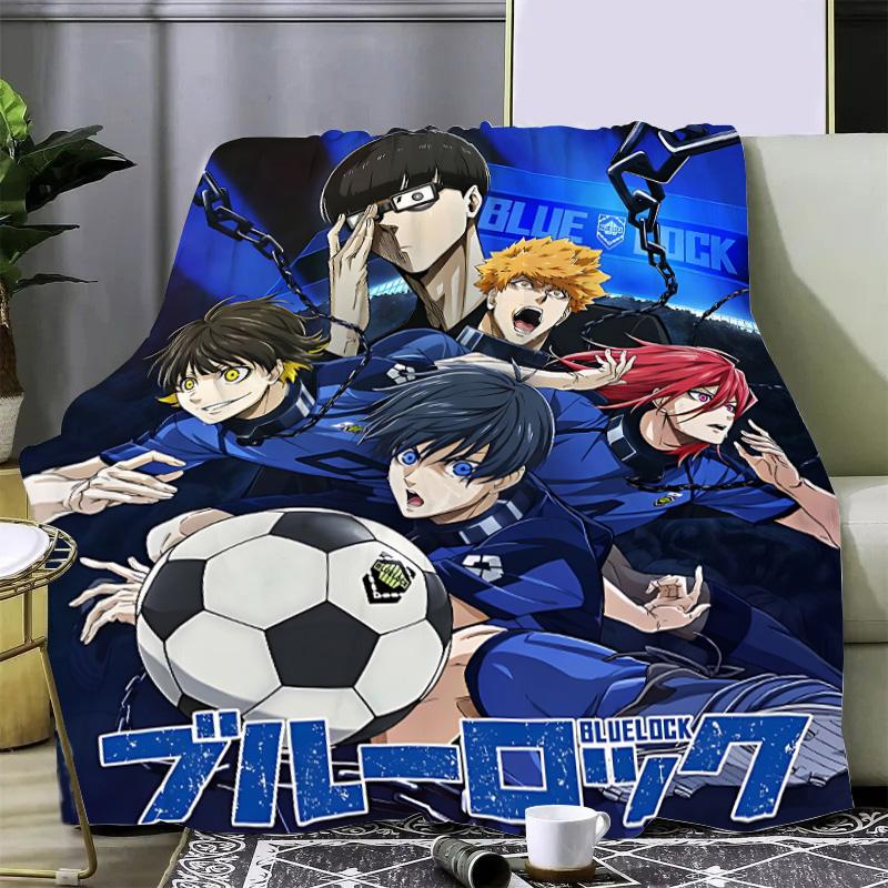 Koc z nadrukiem anime Blue Lock Japonia Koc piknikowy Ciepły koc Miękki i wygodny koc Dom Podróż Prezent urodzinowy